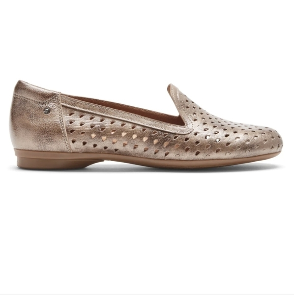 Cobb Hill Womens MALLKA Metallic Leather Flats slip on shoes sz 7.5 - Picture 2 of 14